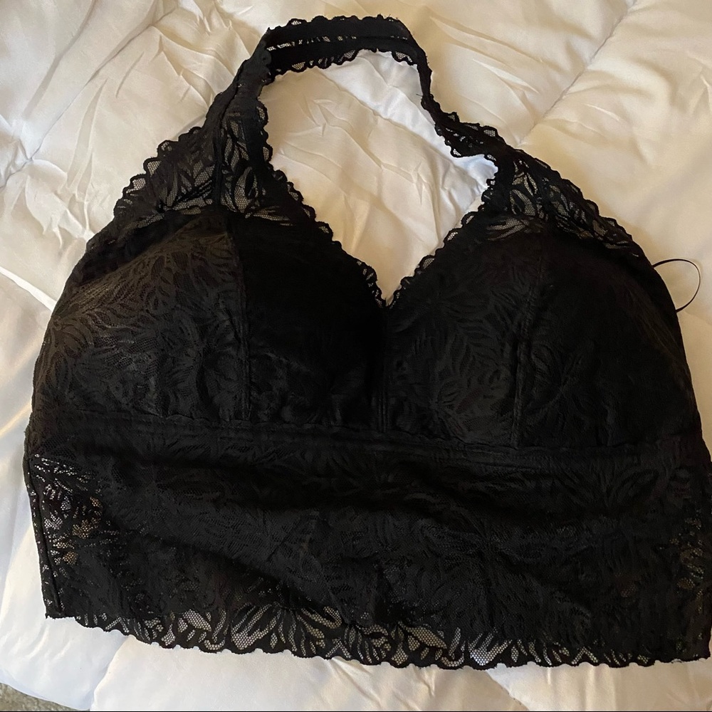 Aerie Lace Halter Black Bralette XXL